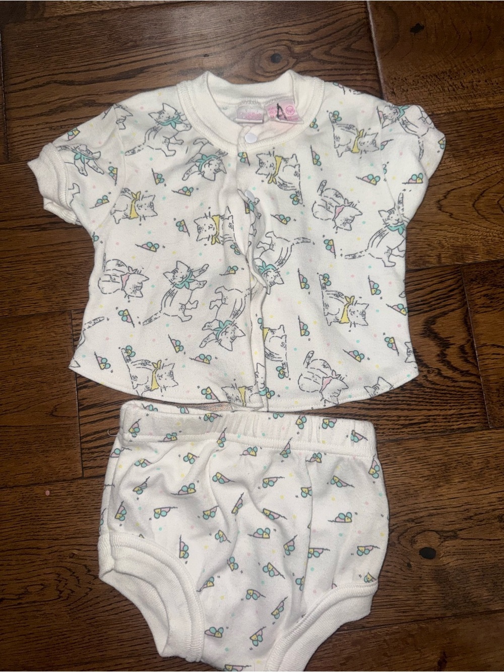 Vintage Little Miracles Cat Kitten Baby Outfit 6/9 Month